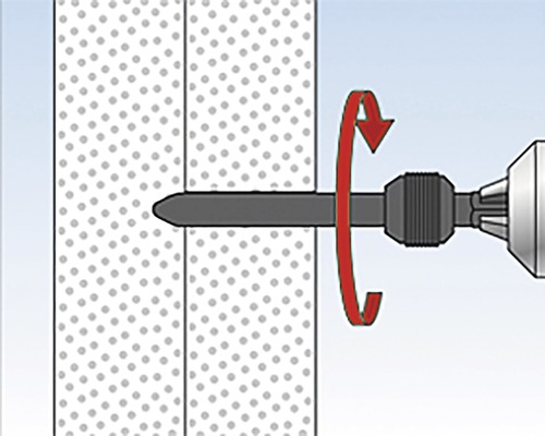 Illustration d''une perceuse perçant un mur