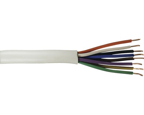 Câble pour sonnette YR 8x0.8 mm² blanc, marchandise au mètre sur mesure disponible dans votre magasin Hornbach