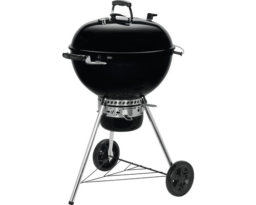 Barbecue sphérique avec couvercle, poignée et roues