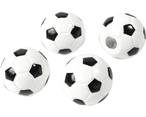 Dekomagnete Fußball 4er-Set weiß/schwarz