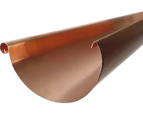Zambelli Dachrinne Kupfer halbrund für Rinnengröße 280 mm L = 3000 mm Halbrunde Dachrinne aus Metall