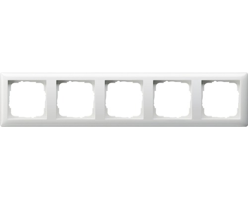 Plaque quintuple interrupteur encadrement Gira Standard 55 blanc pur brillant Plaque quintuple interrupteur encadrement Gira Standard 55 blanc pur brillant