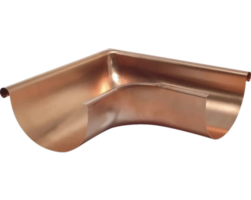 Angle extérieur Zambelli cuivre 90° semi-circulaire pour taille de gouttière 333 mm Angle de gouttière en cuivre pour gouttières de toit