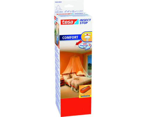 Moustiquaire avec crochet de plafond tesa Insect Stop Comfort sans perçage blanc 12,5x2,5 m