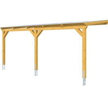 Carport simple SKAN HOLZ Vogtland avec ancrages pour poteaux 300x541 cm chêne clair