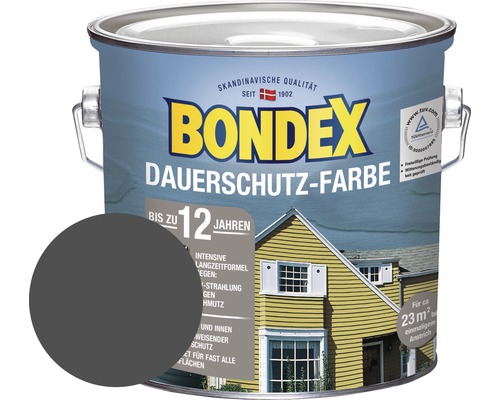 Peinture de protection longue durée Bondex dans un pot avec un exemple de couleur