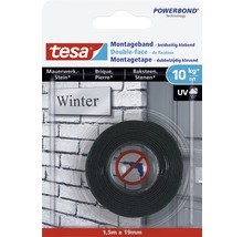 Tesa Powerbond Montageband für Mauerwerk, 1,5 Meter mal 19 Millimeter