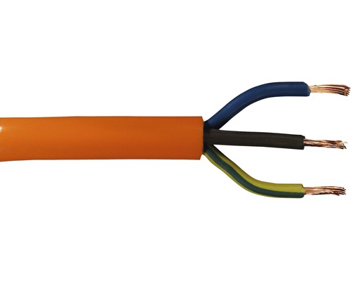 Câble d'appareil H07 BQ (NGMH 11 YÖ-J) 3x1,5 mm² orange au mètre