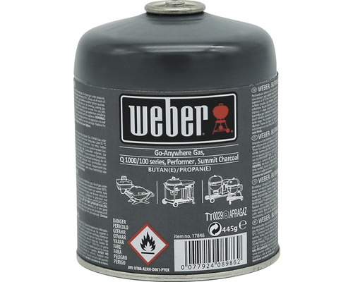 Cartouche de gaz Weber 445 g Cartouche de gaz Weber avec butane et propane, 445 grammes