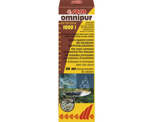 Arzneimittel sera omnipur A 50 ml gegen die häufigsten Zierfischkrankheiten