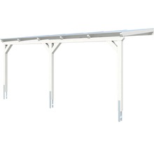 Carport simple SKAN HOLZ Vogtland avec ancrages pour poteaux 300x541 cm blanc