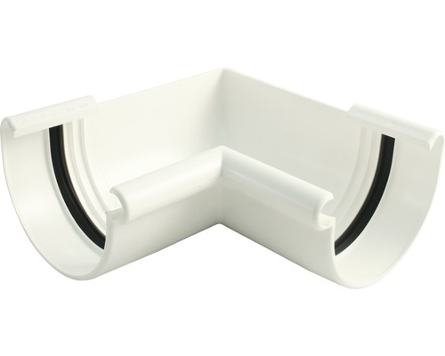 Angle intérieur plastique Marley semi-circulaire 90 degrés blanc signalisation RAL 9016 DN 100 mm