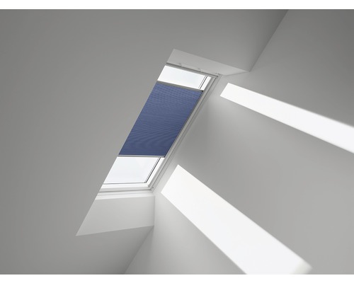 Store plissé alvéolaire VELUX uni bleu à commande manuelle FHC MK12 1156S Store plissé alvéolaire VELUX uni bleu à commande manuelle FHC MK12 1156S