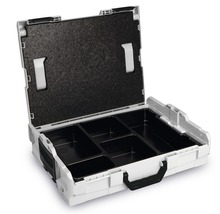 Boîte à outils ouverte avec compartiments de rangement