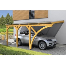 Carport simple SKAN HOLZ Eifel avec 1 arche d'entrée, ancrage pour poteaux 300 x 541 cm chêne clair