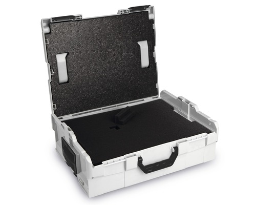 Boîte à outils ouverte avec garniture en mousse