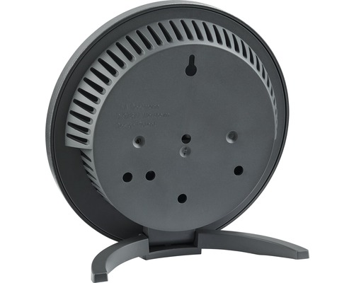 Arrière d''une station météo ronde avec support et dispositif de suspension