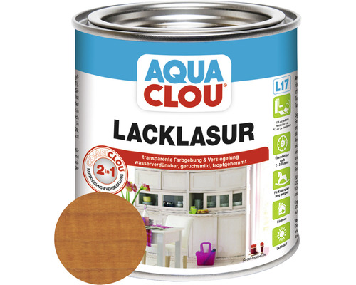 Clou Lack-Lasur Combi Aqua L17 kiefernblond 375 ml Aqua Clou Lacklasur Farbdose