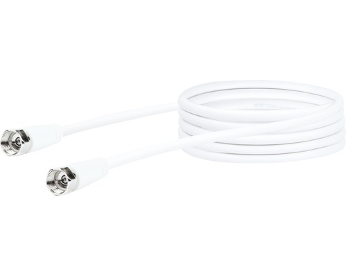 Câble de raccordement SAT (75 dB) 2x fiches F 1.5 m blanc Schwaiger KVC215052