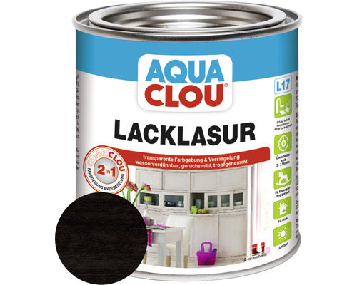 Lasure laque Clou Combi Aqua L17 marron châtaigne 375 ml Aqua Clou Lasure de vernis pot de peinture
