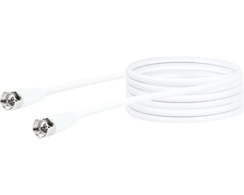 Câble de raccordement SAT (75 dB) 2x fiches F 3 m blanc Schwaiger KVC230052