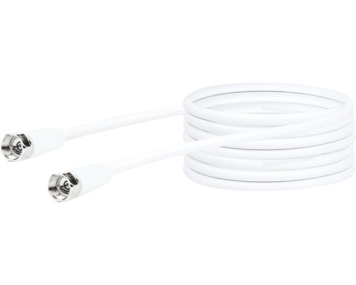 Câble de raccordement SAT (75 dB) 2x fiches F 5 m blanc Schwaiger KVC250052