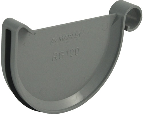Fond de gouttière Marley plastique semi-circulaire gris fenêtre RAL 7040 DN 100 mm