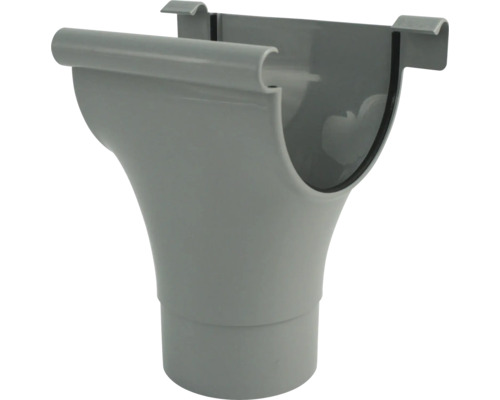 Naissance de gouttière Marley plastique rond gris fenêtre RAL 7040 DN 100/75 mm Évacuation de gouttière en plastique