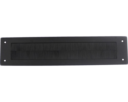 Coupe-courant d'air pour entrée de courrier rectangulaire lxh 340/76 mm noir mat Passe-câbles avec insert à brosse