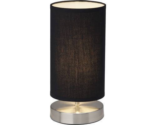 Lampe de table avec abat-jour en tissu noir et socle en métal