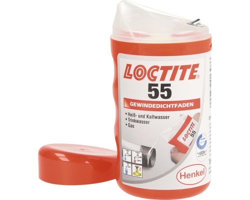 Fil d''étanchéité pour filetage Loctite 55 dans un récipient avec couvercle ouvert