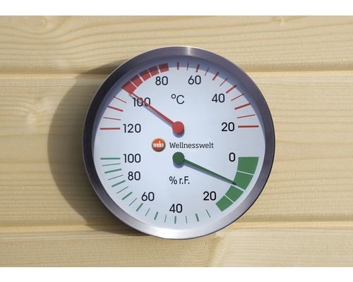 Dispositif de mesure du climat pour sauna Weka avec hygrimètre et thermomètre Thermomètre de sauna pour afficher la température et l''humidité