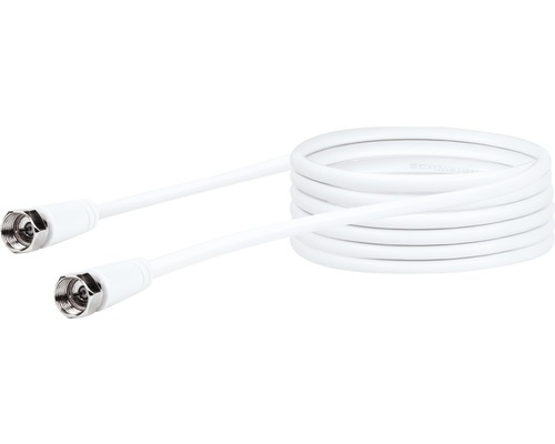 Câble de raccordement SAT (90 dB) 2x fiches F 5 m blanc Schwaiger KVCHQ50532