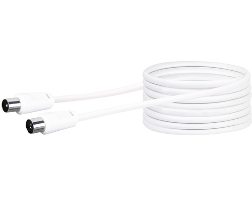 Weißes Koaxialkabel mit F-Steckern