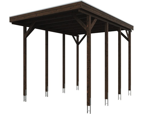Carport en bois avec toit plat