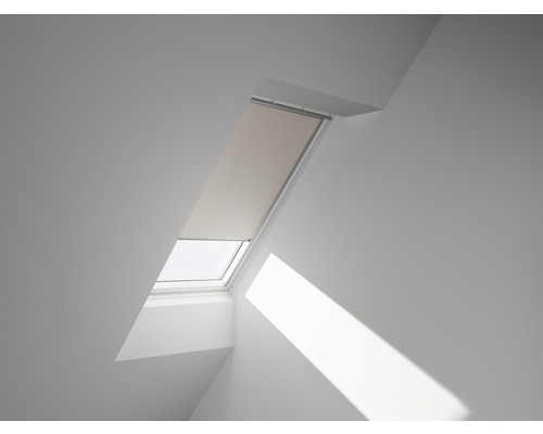 Store occultant Velux uni beige à commande électrique cadre aluminium DML C02 1085S