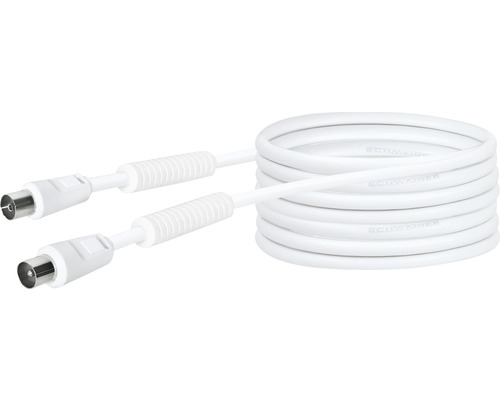 Weißes Antennenkabel mit Koaxialsteckern