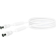 Câble de raccordement antenne 90 dB fiche IEC/connecteur IEC 1 m blanc Schwaiger KVK10532-thumb-1