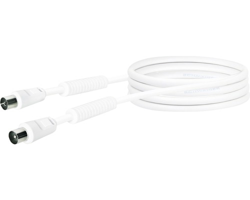 Weißes Antennenkabel mit Koaxialsteckern