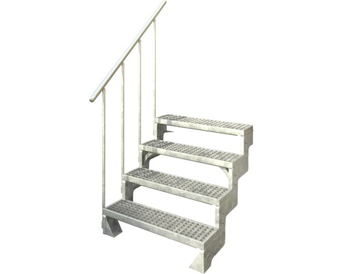 Treppe mit vier Stufen und Geländer