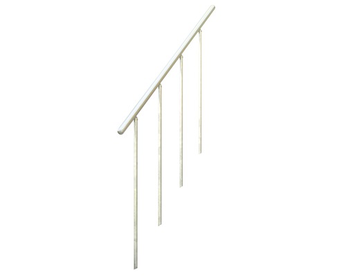 Escalier extérieur Gardentop Set 3 ensemble de rampe pour 6 marches 103x83 cm Garde-corps en métal avec trois poteaux