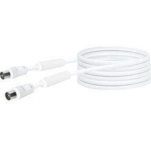 Weißes Antennenkabel mit Koaxialsteckern