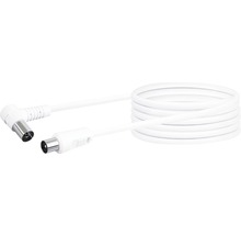 Câble d''antenne blanc avec fiche coudée