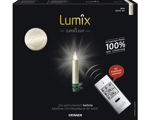 Lot de 12 bougies sans fil pour sapin de Noël Krinner Lumix Superlight Mini cachemire couleur d'éclairage blanc chaud Lot de 12 bougies sans fil pour sapin de Noël Krinner Lumix Superlight Mini cachemire couleur d'éclairage blanc chaud