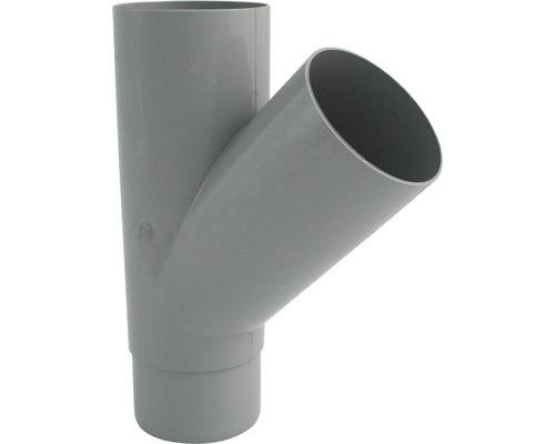 Embranchement de tuyau plastique rond Marley 45° gris fenêtre RAL 7040 DN 75/75 mm Raccord en Y en plastique pour tuyaux