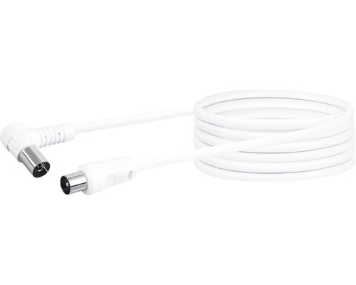 Câble d''antenne blanc avec fiche coudée