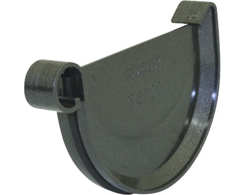 Fond de gouttière Marley plastique semi-circulaire anthracite métallique DN 100 mm Embout de gouttière en plastique