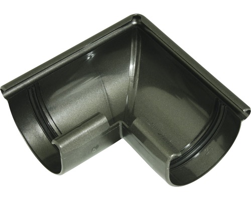 Angle extérieur plastique semi-circulaire 90° anthracite métallique DN 100 mm Angle de gouttière en plastique