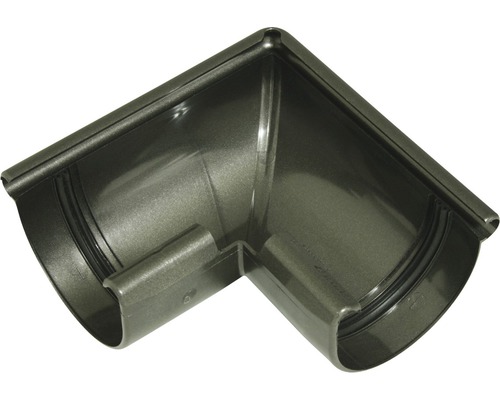 Angle extérieur plastique semi-circulaire 90° anthracite métallique DN 125 mm Angle de gouttière pour l''installation de systèmes de gouttières