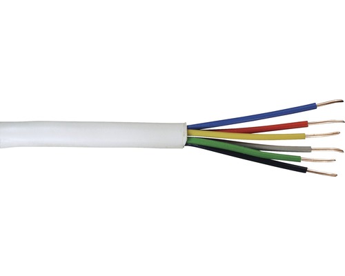 Câble pour sonnette YR 6x0.8 mm² blanc, marchandise au mètre sur mesure disponible dans votre magasin Hornbach